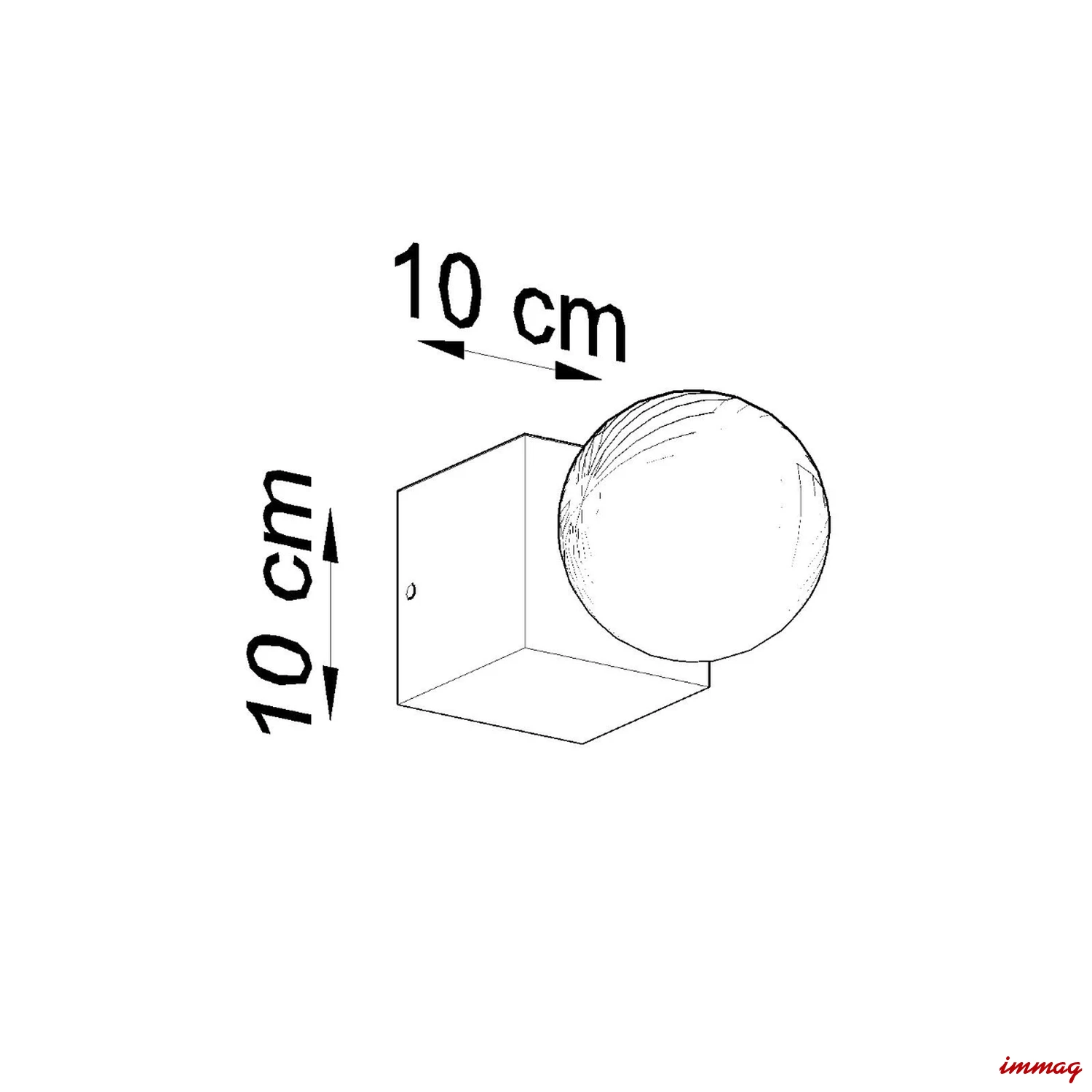 Lampa ścienna ARIZ beton kinkiet SL.0682 SOLLUX LIGHTING - wymiary
