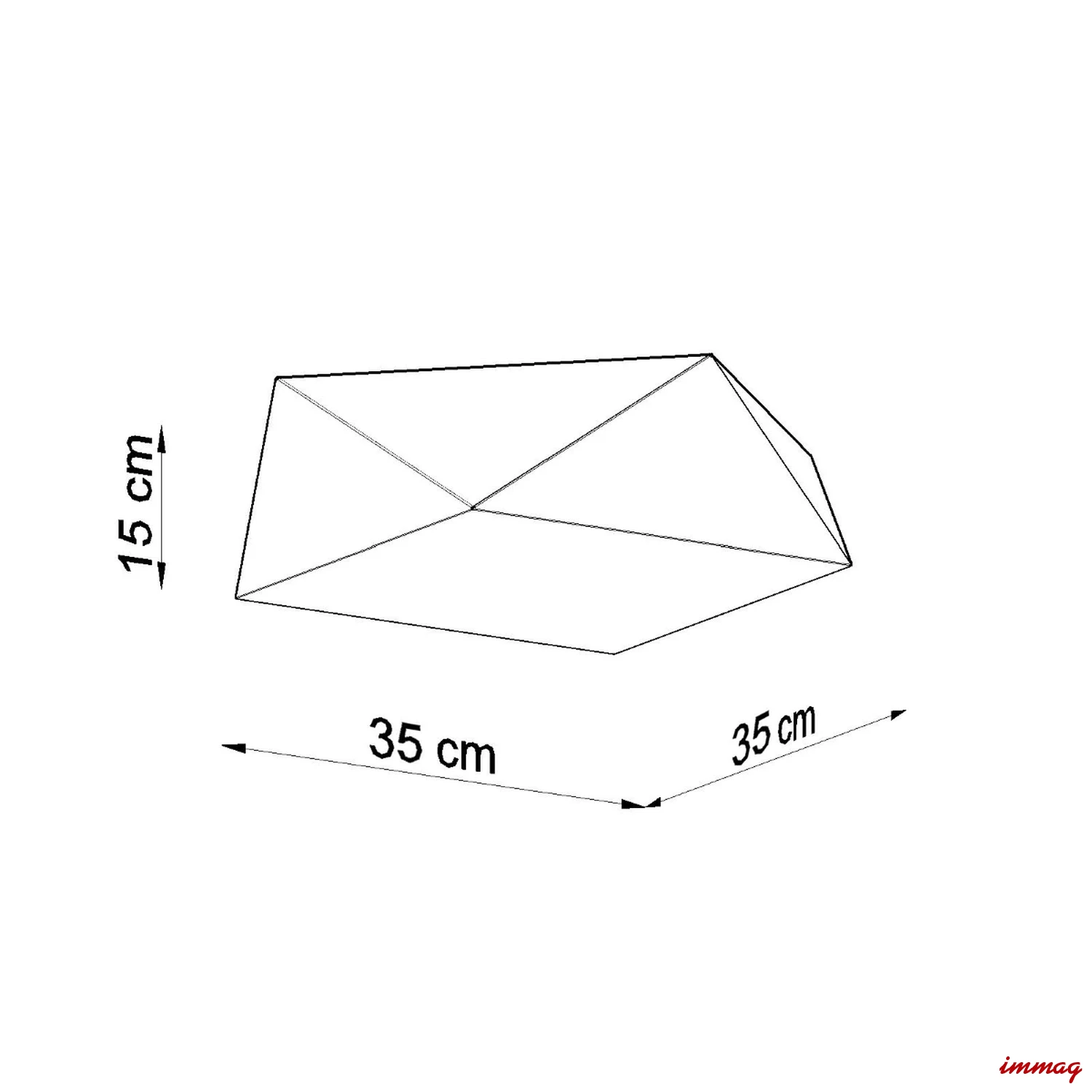 Lampa sufitowa HEXA 35 cekin plafon SL.0691 SOLLUX LIGHTING - wymiary