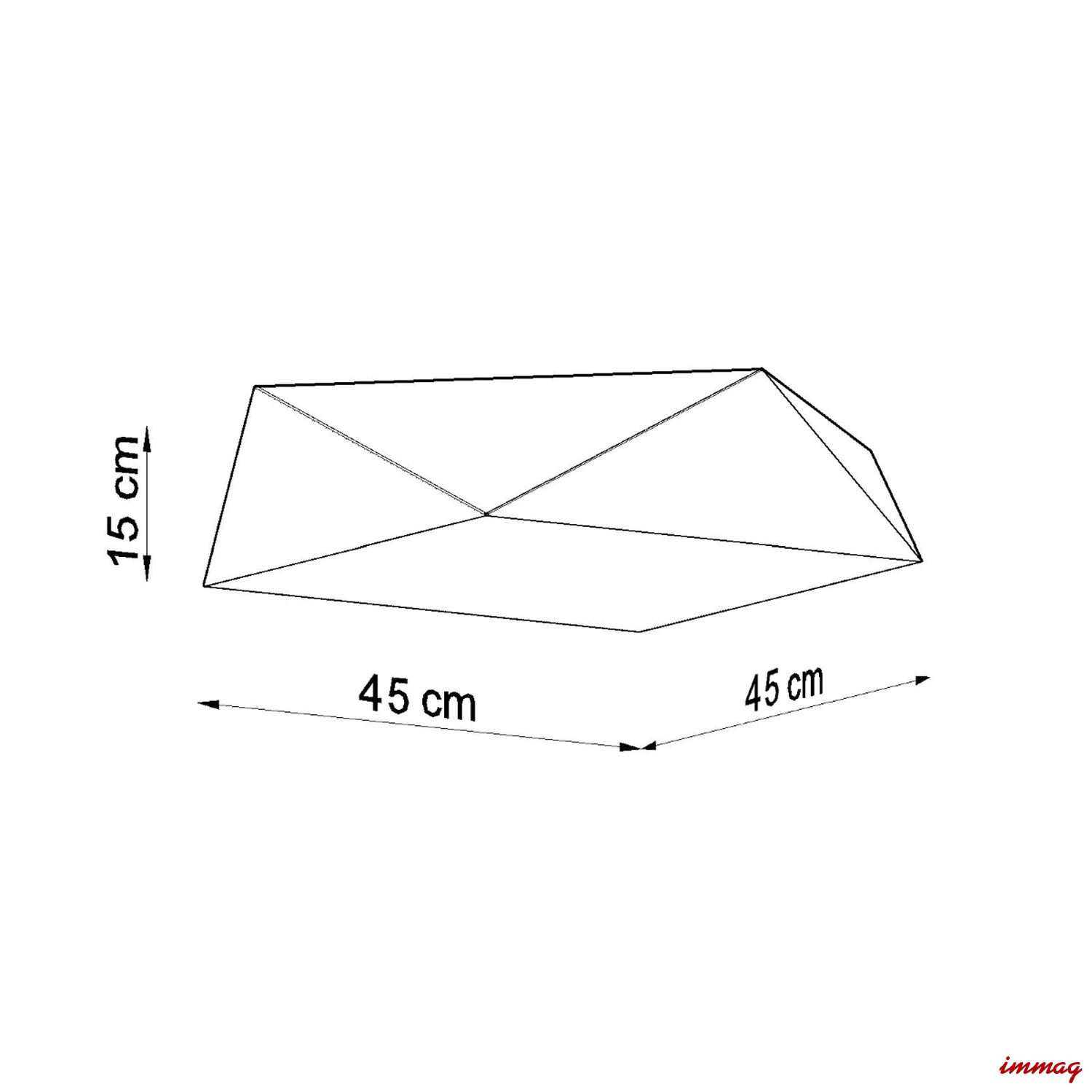 Lampa sufitowa HEXA 45 cekin plafon SL.0694 SOLLUX LIGHTING - wymiary