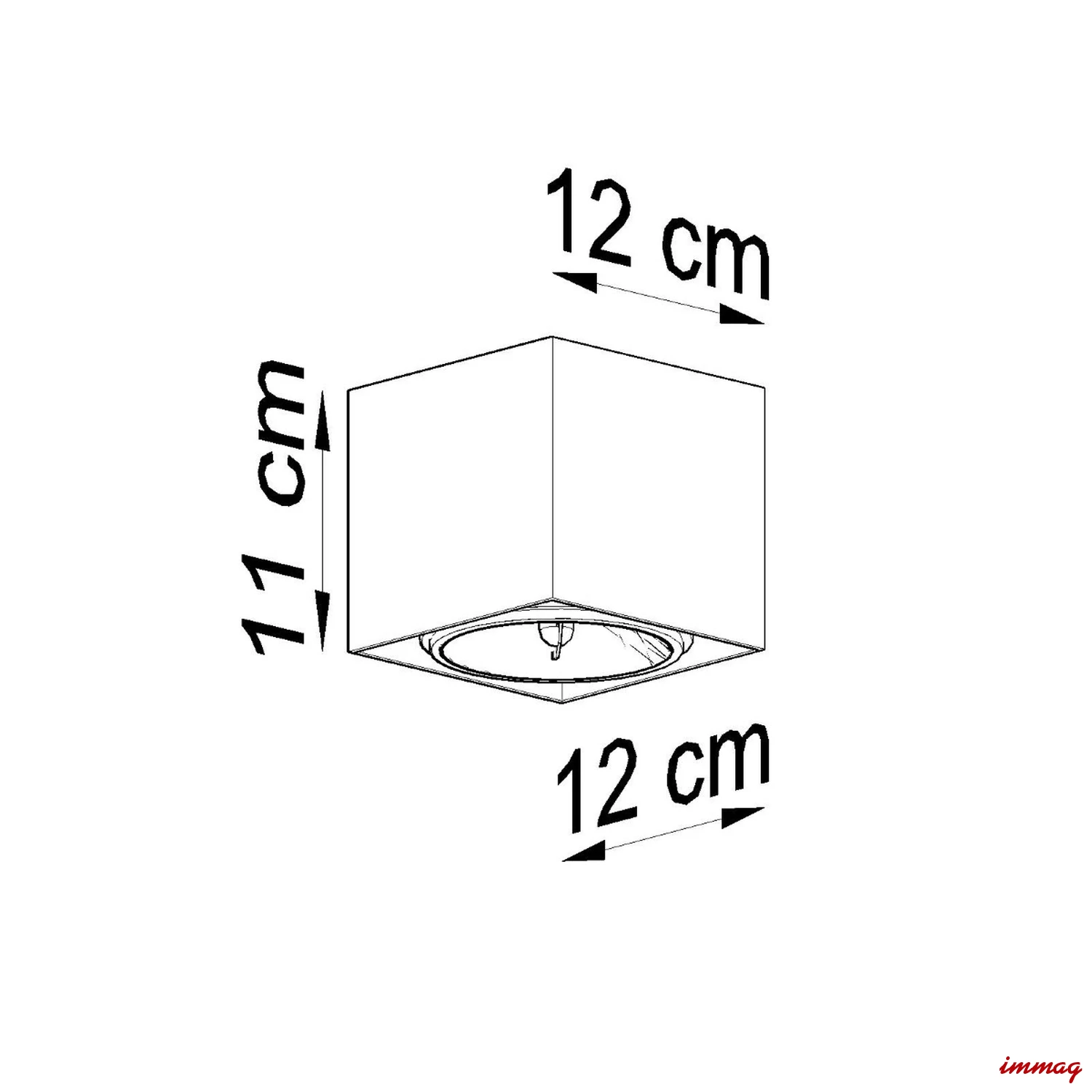 Lampa sufitowa BLAKE szara plafon SL.0699 SOLLUX LIGHTING - wymiary