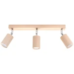 Lampa sufitowa BERG 3 naturalne drewno plafon SL.0703 SOLLUX LIGHTING