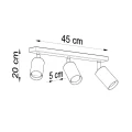 Lampa sufitowa BERG 3 naturalne drewno plafon SL.0703 SOLLUX LIGHTING
