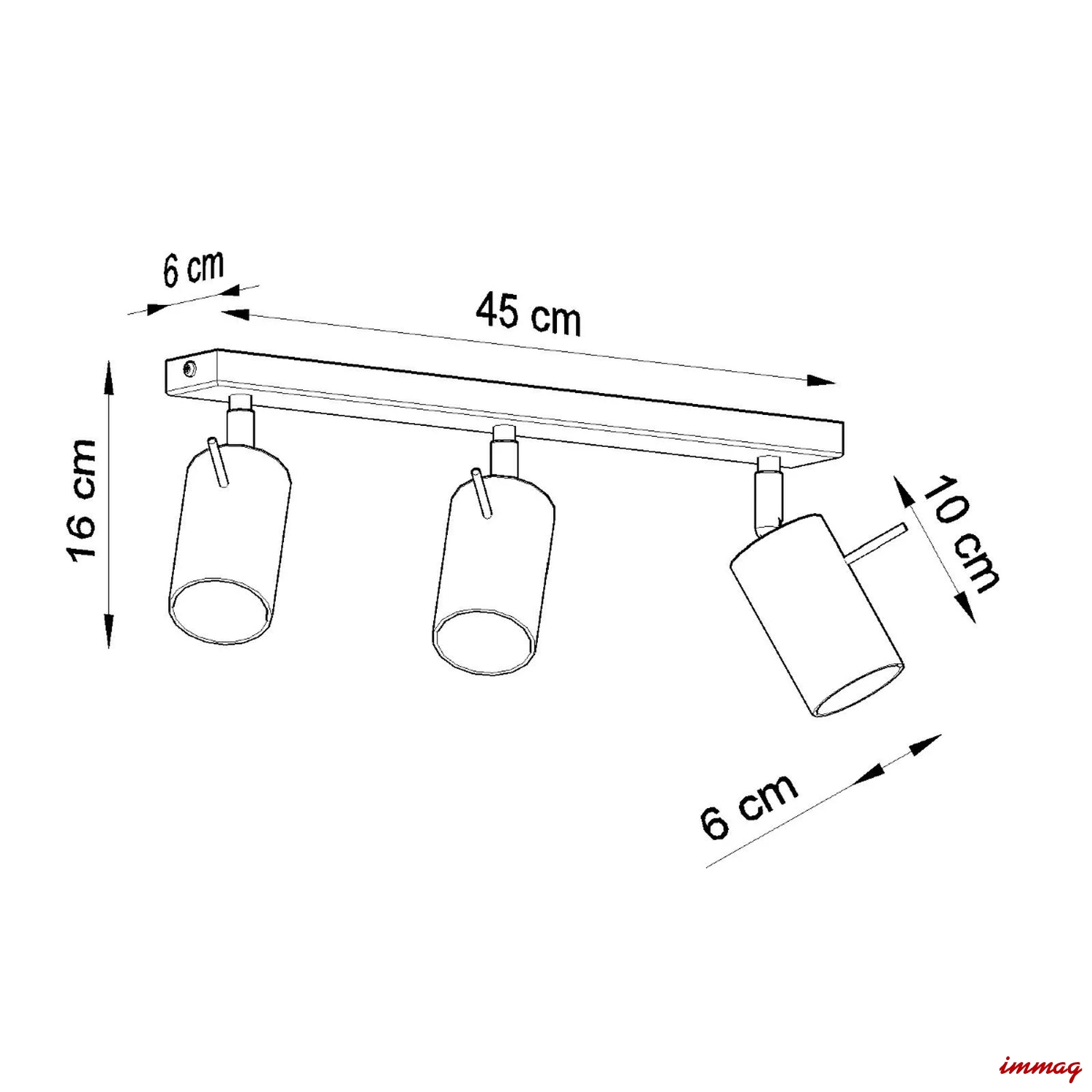 Lampa sufitowa RING 3 chrom plafon SL.0729 SOLLUX LIGHTING - wymiary