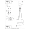 Lampa wisząca OTTO 50 czarna żyrandol SL.0744 SOLLUX LIGHTING