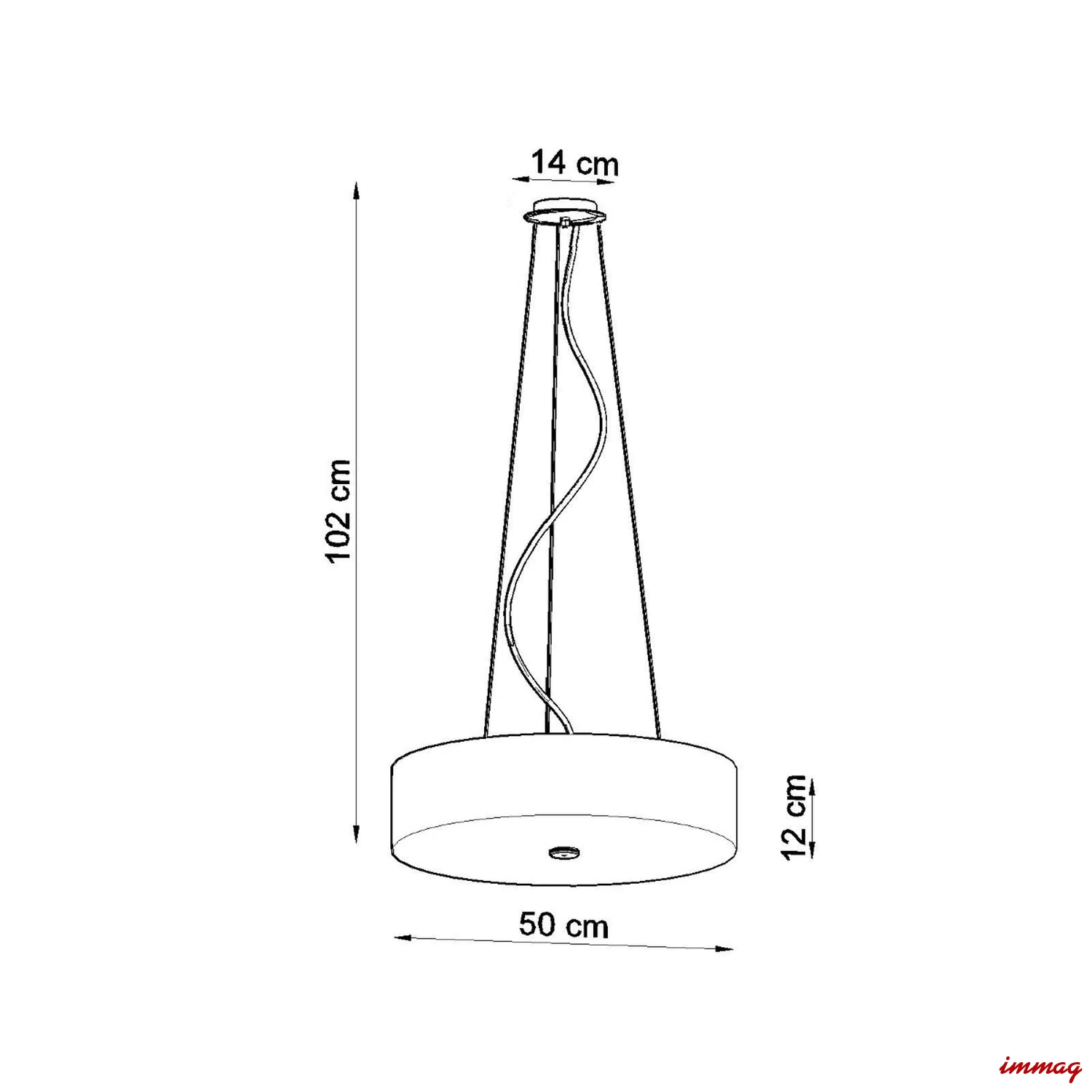 Lampa wisząca SKALA 50 czarna żyrandol SL.0758 SOLLUX LIGHTING - wymiary