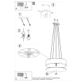 Lampa wisząca SKALA 50 czarna żyrandol SL.0758 SOLLUX LIGHTING