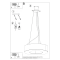 Lampa wisząca SATURNO 90 czarna żyrandol SL.0796 SOLLUX LIGHTING