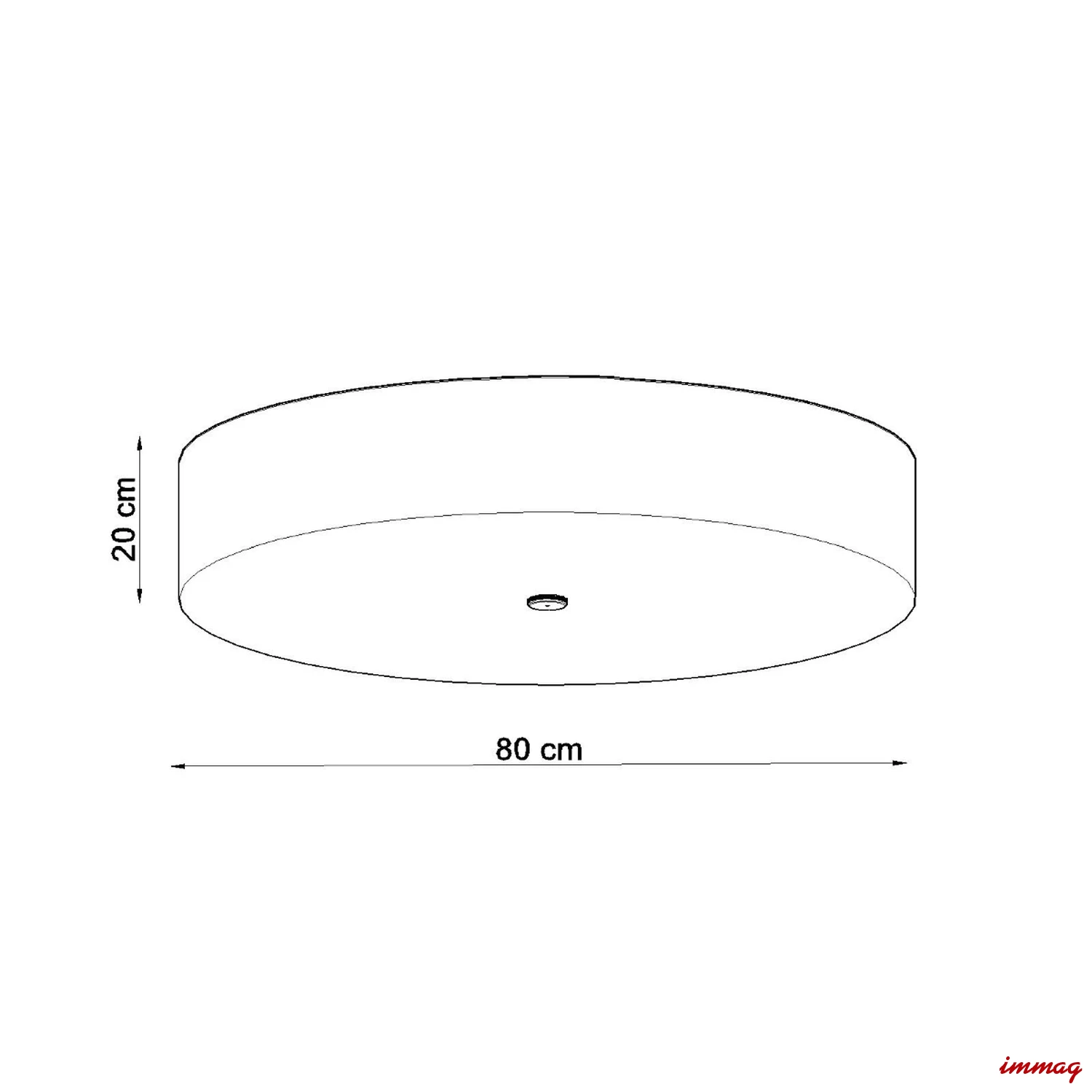 Lampa sufitowa SKALA 80 biała plafon SL.0813 SOLLUX LIGHTING - wymiary
