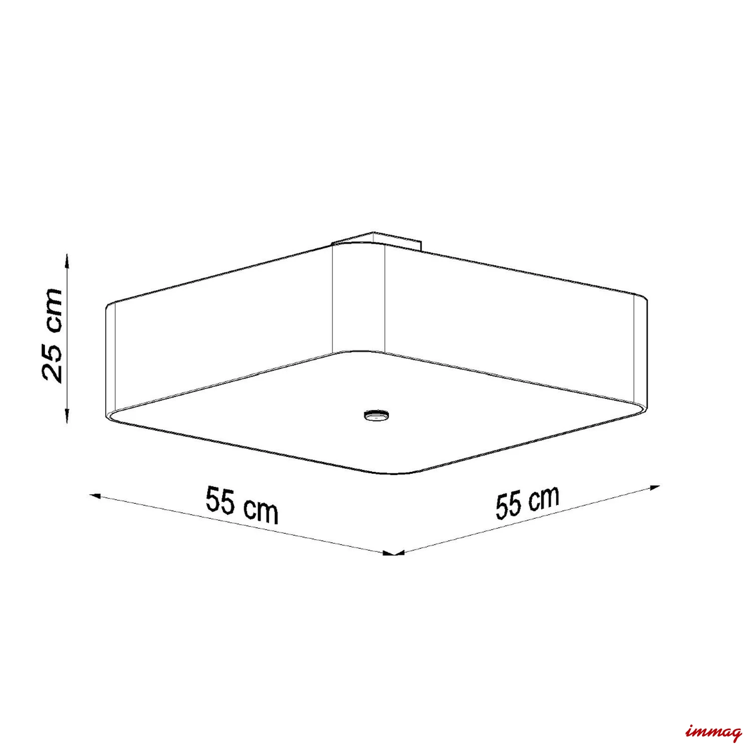 Lampa sufitowa LOKKO 55 czarna plafon SL.0826 SOLLUX LIGHTING - wymiary