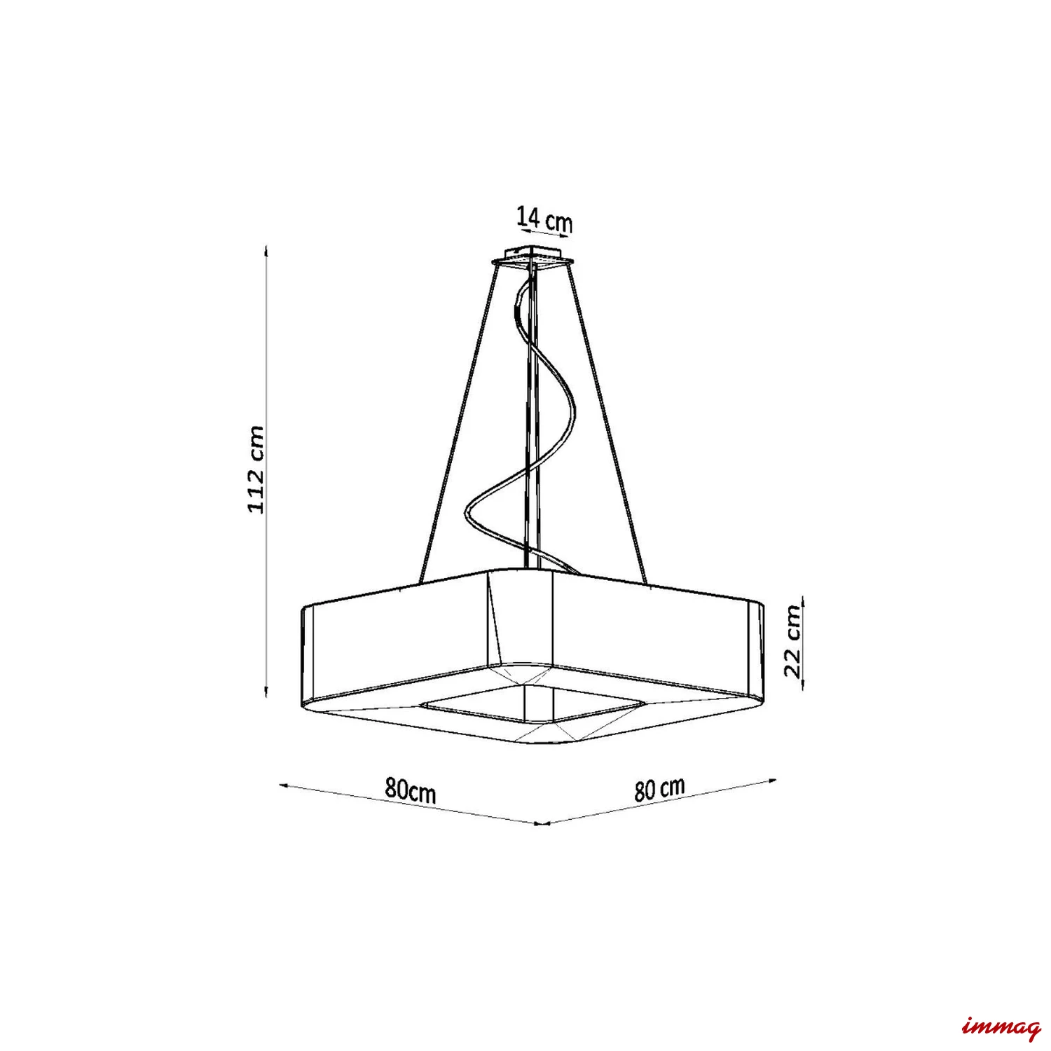 Lampa wisząca URANO 80 biała żyrandol SL.0827 SOLLUX LIGHTING - wymiary