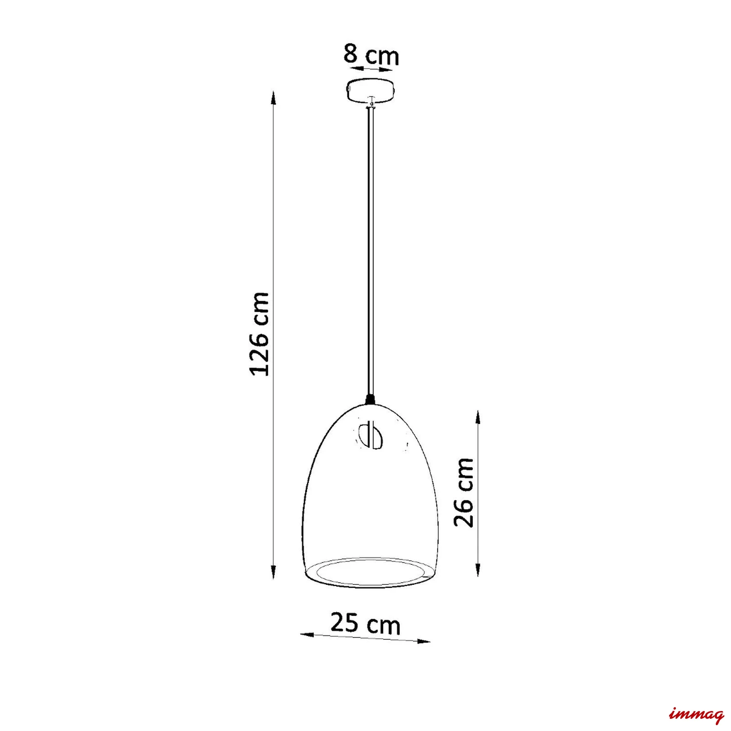 Lampa wisząca BUKANO zwis ceramiczna SL.0842 SOLLUX LIGHTING - wymiary