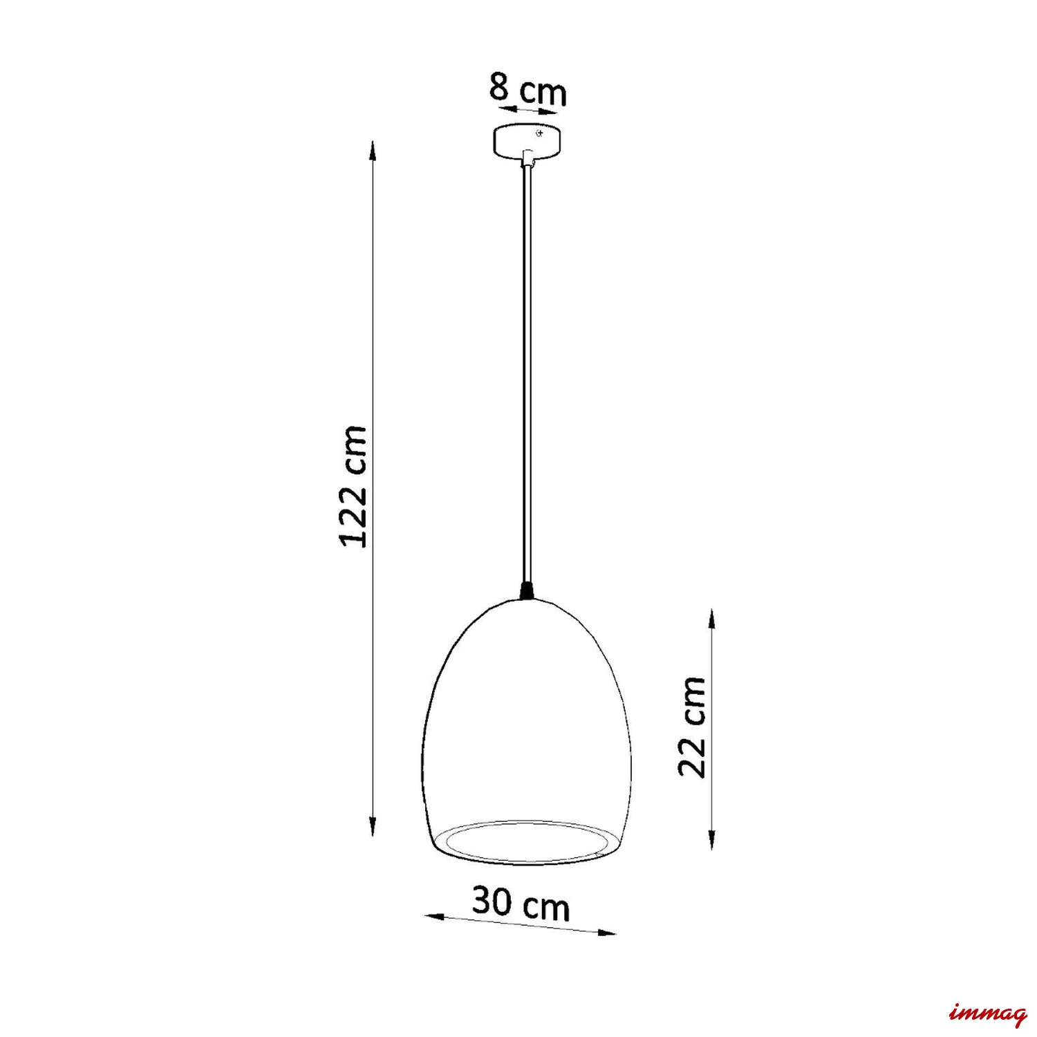 Lampa wisząca FLAWIUSZ zwis ceramiczna SL.0848 SOLLUX LIGHTING - wymiary