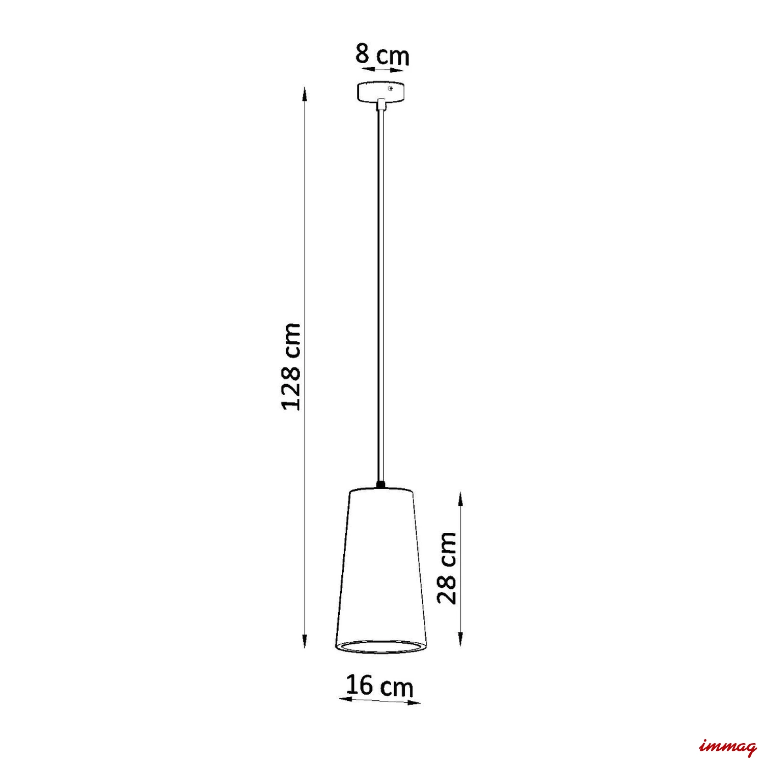 Lampa wisząca GULCAN zwis ceramiczna SL.0849 SOLLUX LIGHTING - wymiary