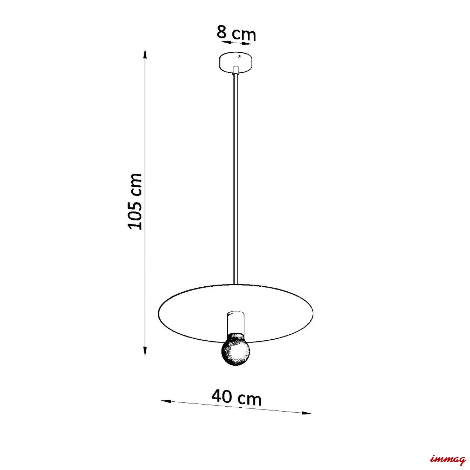 Lampa wisząca FLAVIO biała zwis SL.0852 SOLLUX LIGHTING - wymiary