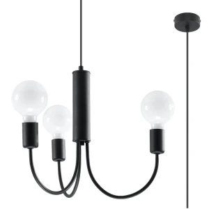 Lampa wisząca PICCOLO 3 czarna żyrandol SL.0856 SOLLUX LIGHTING