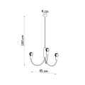 Lampa wisząca PICCOLO 3 czarna żyrandol SL.0856 SOLLUX LIGHTING