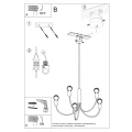 Lampa wisząca PICCOLO 3 czarna żyrandol SL.0856 SOLLUX LIGHTING
