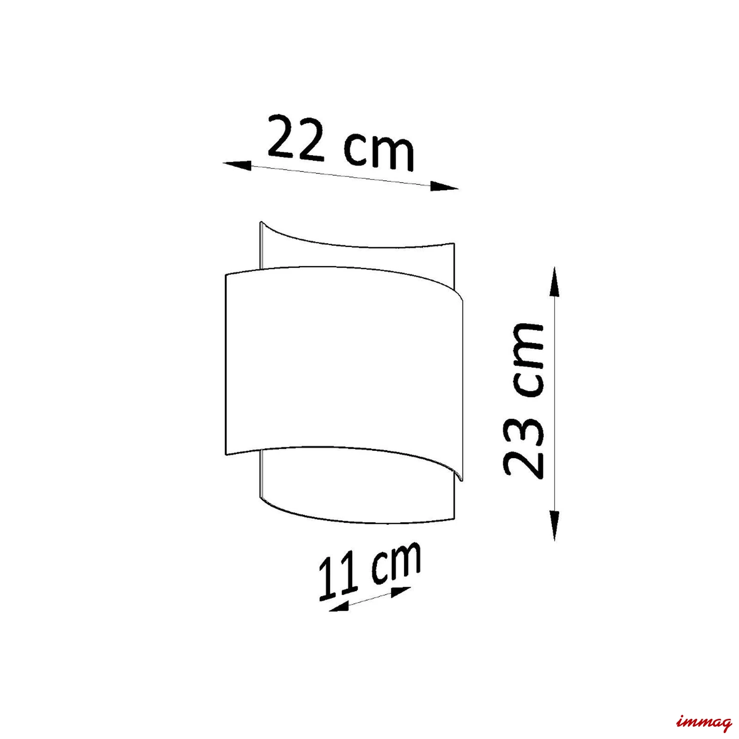 Lampa ścienna IMPACT czarna kinkiet SL.0858 SOLLUX LIGHTING - wymiary