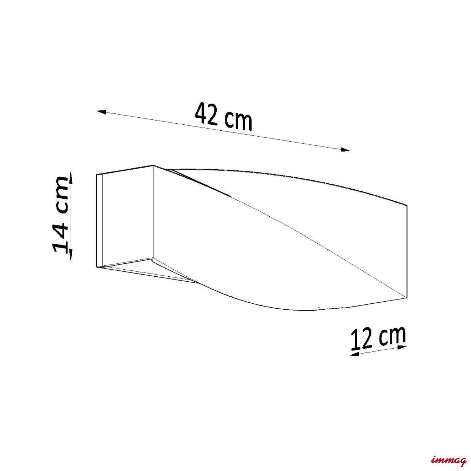 Lampa ścienna SIGMA czarna kinkiet SL.0870 SOLLUX LIGHTING - wymiary