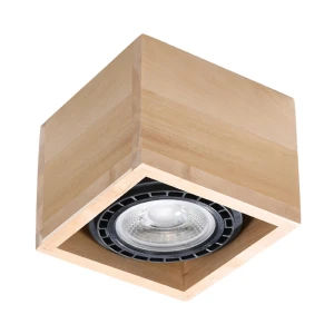 Lampa sufitowa QUATRO 1 naturalne drewno plafon SL.0915 SOLLUX LIGHTING