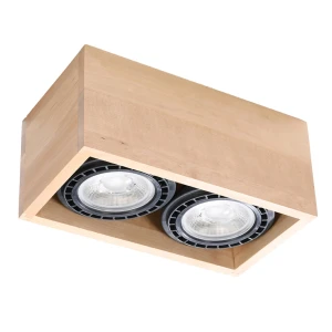 Lampa sufitowa QUATRO 2 naturalne drewno plafon SL.0916 SOLLUX LIGHTING