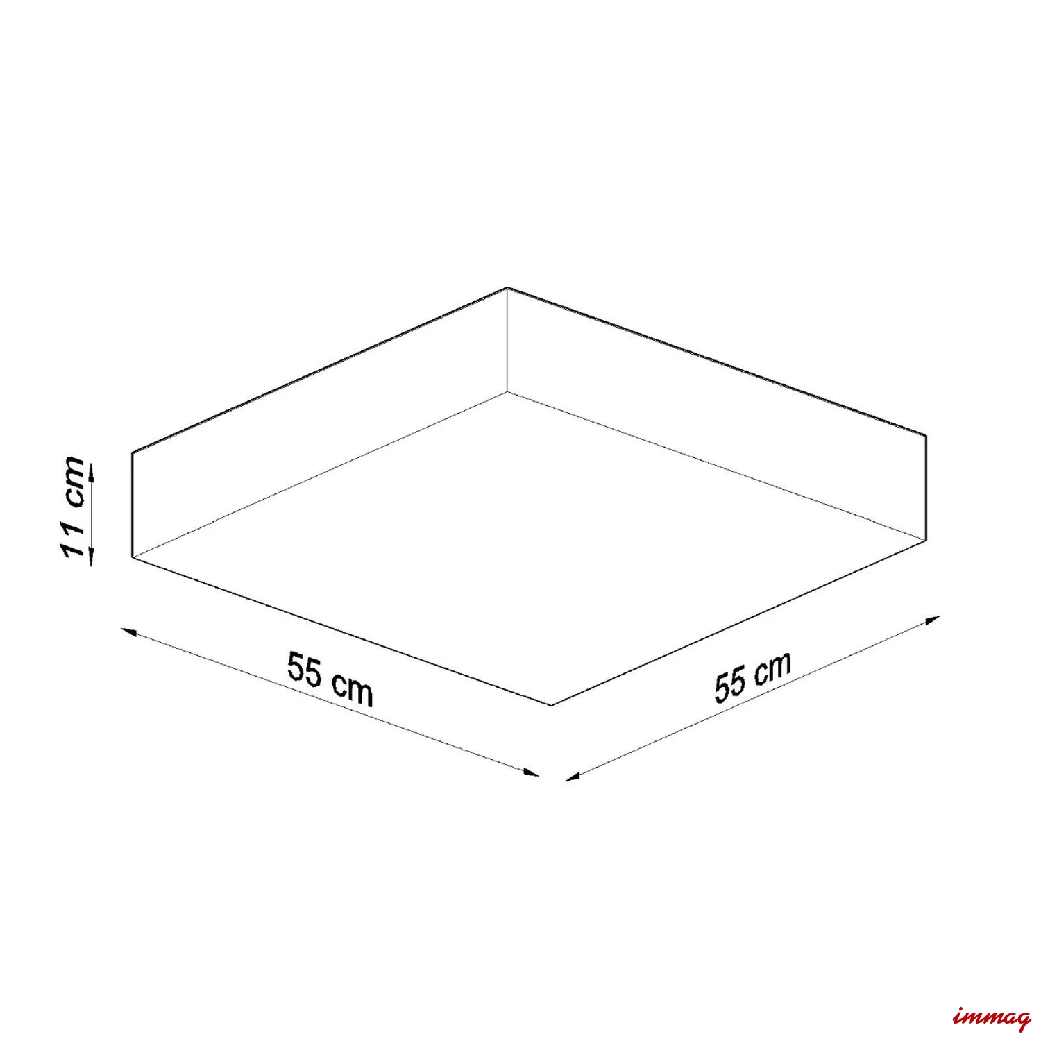 Lampa sufitowa HORUS 55 biała plafon SL.0922 SOLLUX LIGHTING - wymiary