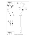 Lampa wisząca LOOPEZ 1 czarny/chrom zwis SL.0940 SOLLUX LIGHTING