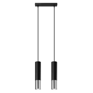 Lampa wisząca LOOPEZ 2 czarny/chrom zwis SL.0941 SOLLUX LIGHTING