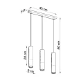 Lampa wisząca LOOPEZ 3L czarny/chrom zwis SL.0942 SOLLUX LIGHTING