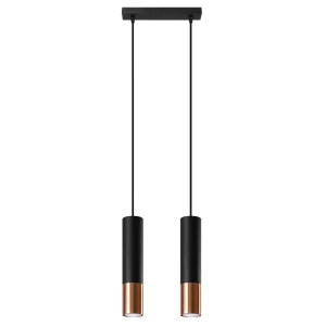 Lampa wisząca LOOPEZ 2 czarny/miedź zwis SL.0947 SOLLUX LIGHTING