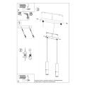 Lampa wisząca LOOPEZ 2 czarny/miedź zwis SL.0947 SOLLUX LIGHTING