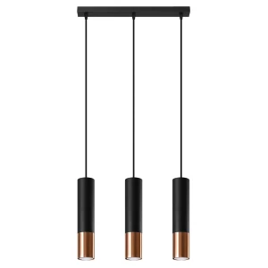 Lampa wisząca LOOPEZ 3L czarny/miedź zwis SL.0948 SOLLUX LIGHTING