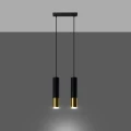 Lampa wisząca LOOPEZ 2 czarny/złoty zwis SL.0953 SOLLUX LIGHTING