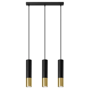 Lampa wisząca LOOPEZ 3L czarny/złoty zwis SL.0954 SOLLUX LIGHTING