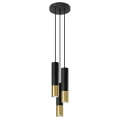 Lampa wisząca LOOPEZ 3P czarny/złoty zwis SL.0955 SOLLUX LIGHTING
