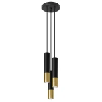 Lampa wisząca LOOPEZ 3P czarny/złoty zwis SL.0955 SOLLUX LIGHTING