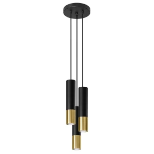 Lampa wisząca LOOPEZ 3P czarny/złoty zwis SL.0955 SOLLUX LIGHTING