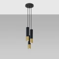 Lampa wisząca LOOPEZ 3P czarny/złoty zwis SL.0955 SOLLUX LIGHTING