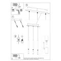 Lampa wisząca WEZYR 3 biała zwis SL.0959 SOLLUX LIGHTING