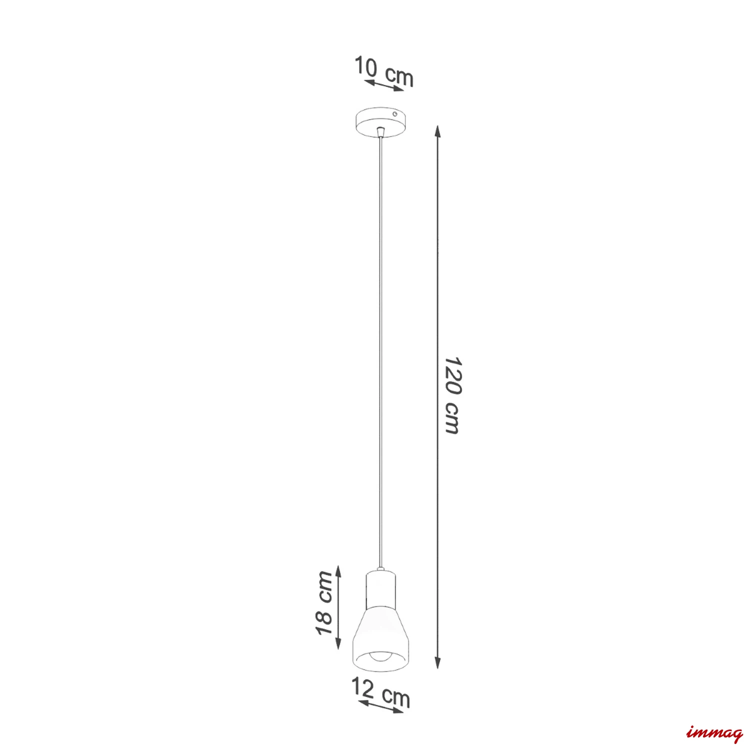 Lampa wisząca QUBIC szara zwis SL.0964 SOLLUX LIGHTING - wymiary