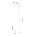 Lampa wisząca ZANE 2 szara zwis SL.0966 SOLLUX LIGHTING