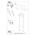 Lampa wisząca ZANE 2 szara zwis SL.0966 SOLLUX LIGHTING