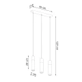 Lampa wisząca ZANE 3 szara zwis SL.0967 SOLLUX LIGHTING