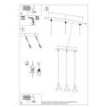 Lampa wisząca TALEJA 3 czarna [E27] zwis SL.0986 SOLLUX LIGHTING