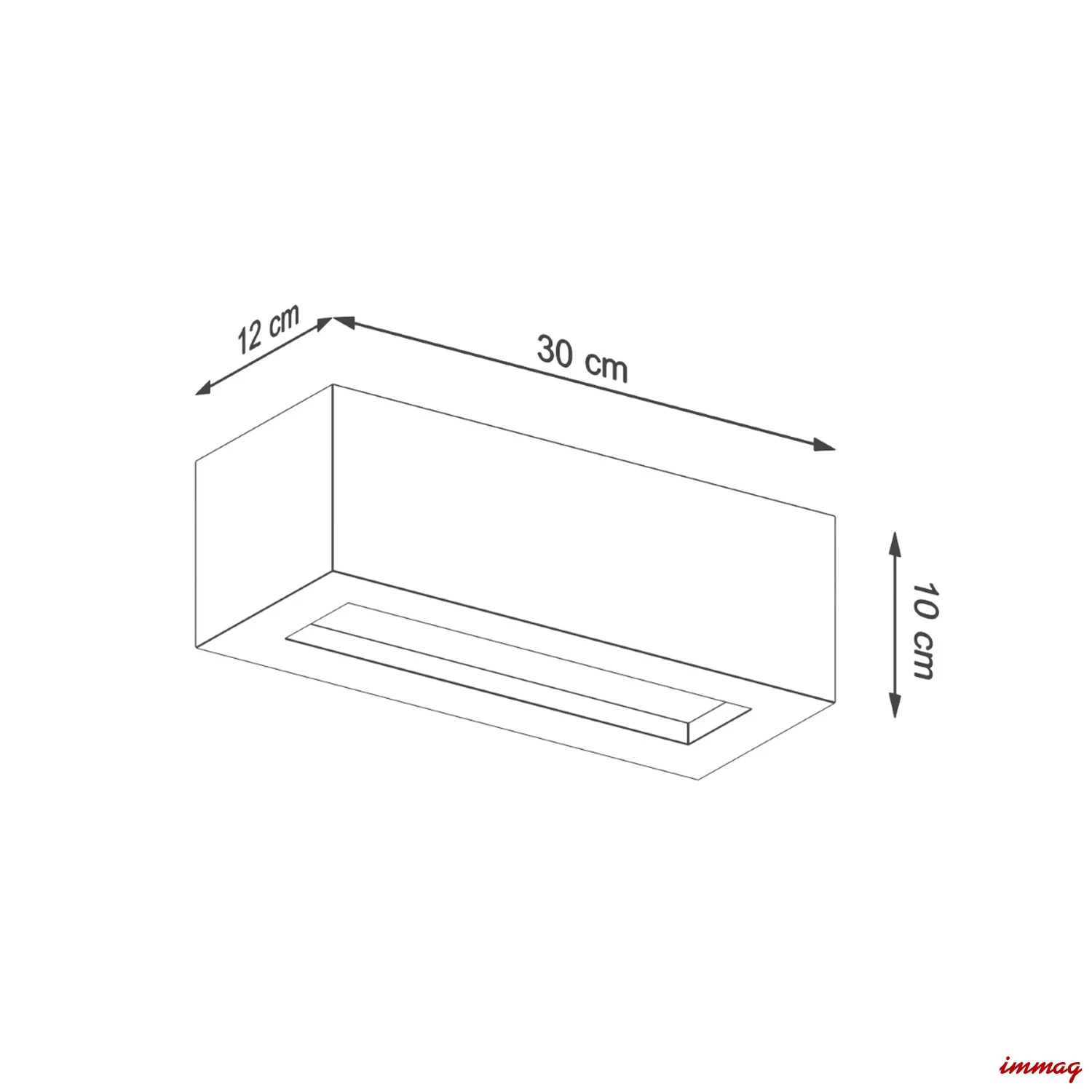 Lampa ścienna VEGA 30 beton kinkiet SL.0992 SOLLUX LIGHTING - wymiary