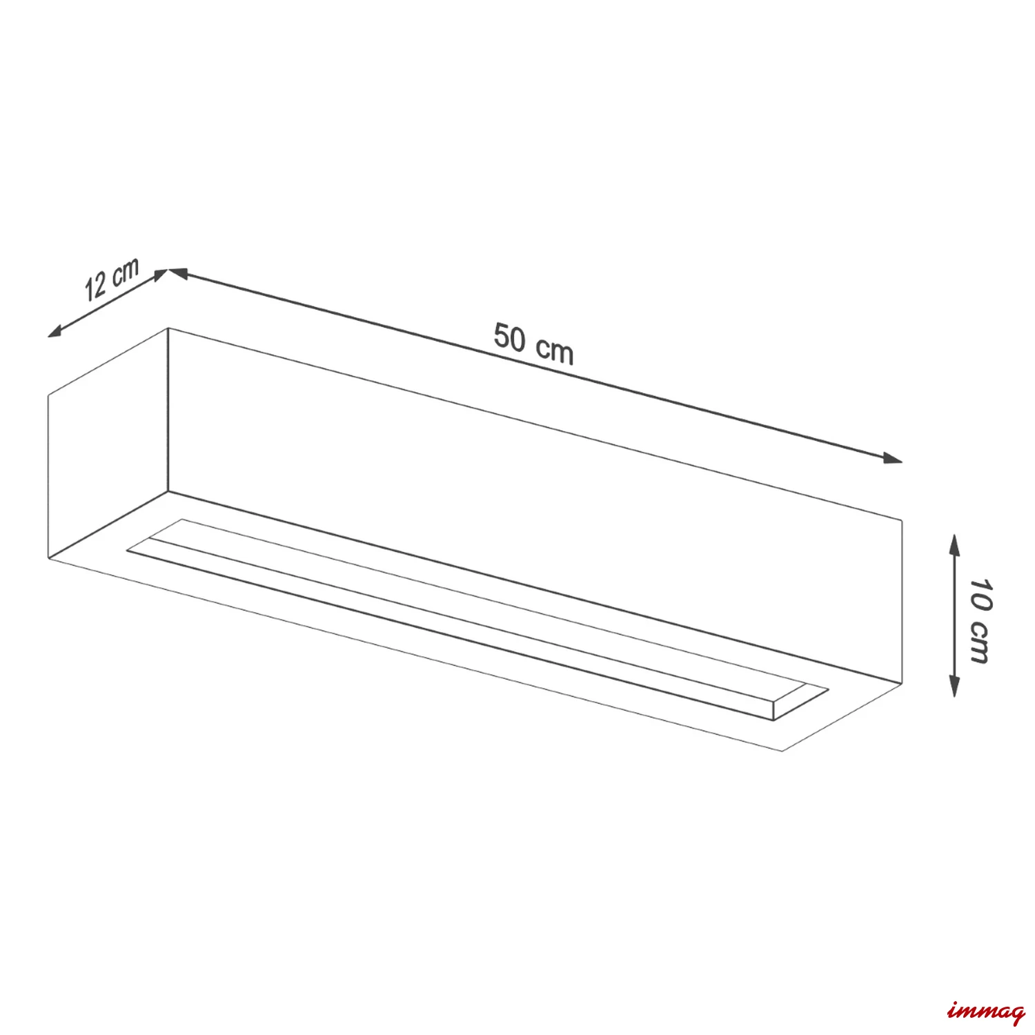 Lampa ścienna VEGA 50 beton kinkiet SL.0993 SOLLUX LIGHTING - wymiary