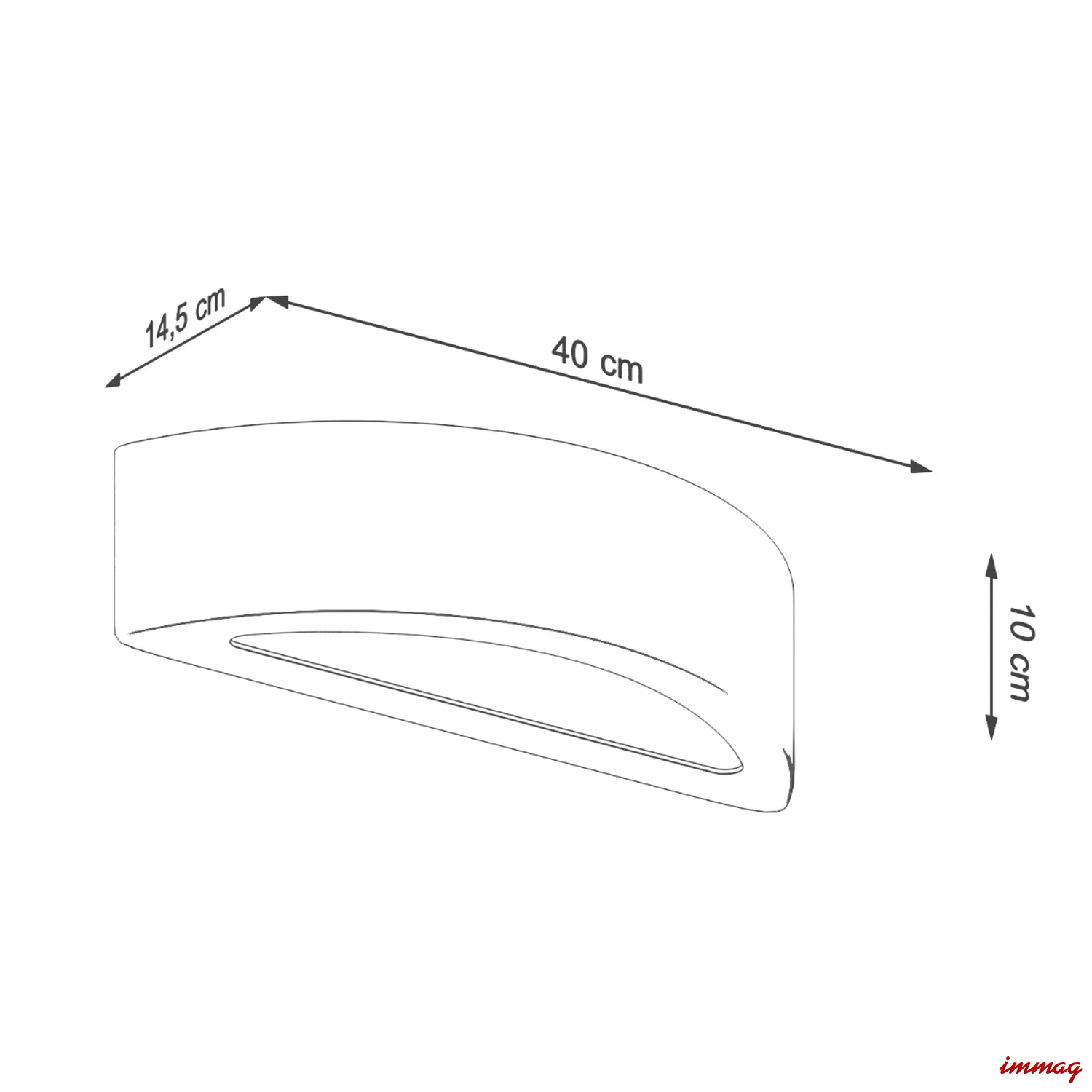 Lampa ścienna ATENA beton kinkiet SL.0994 SOLLUX LIGHTING - wymiary