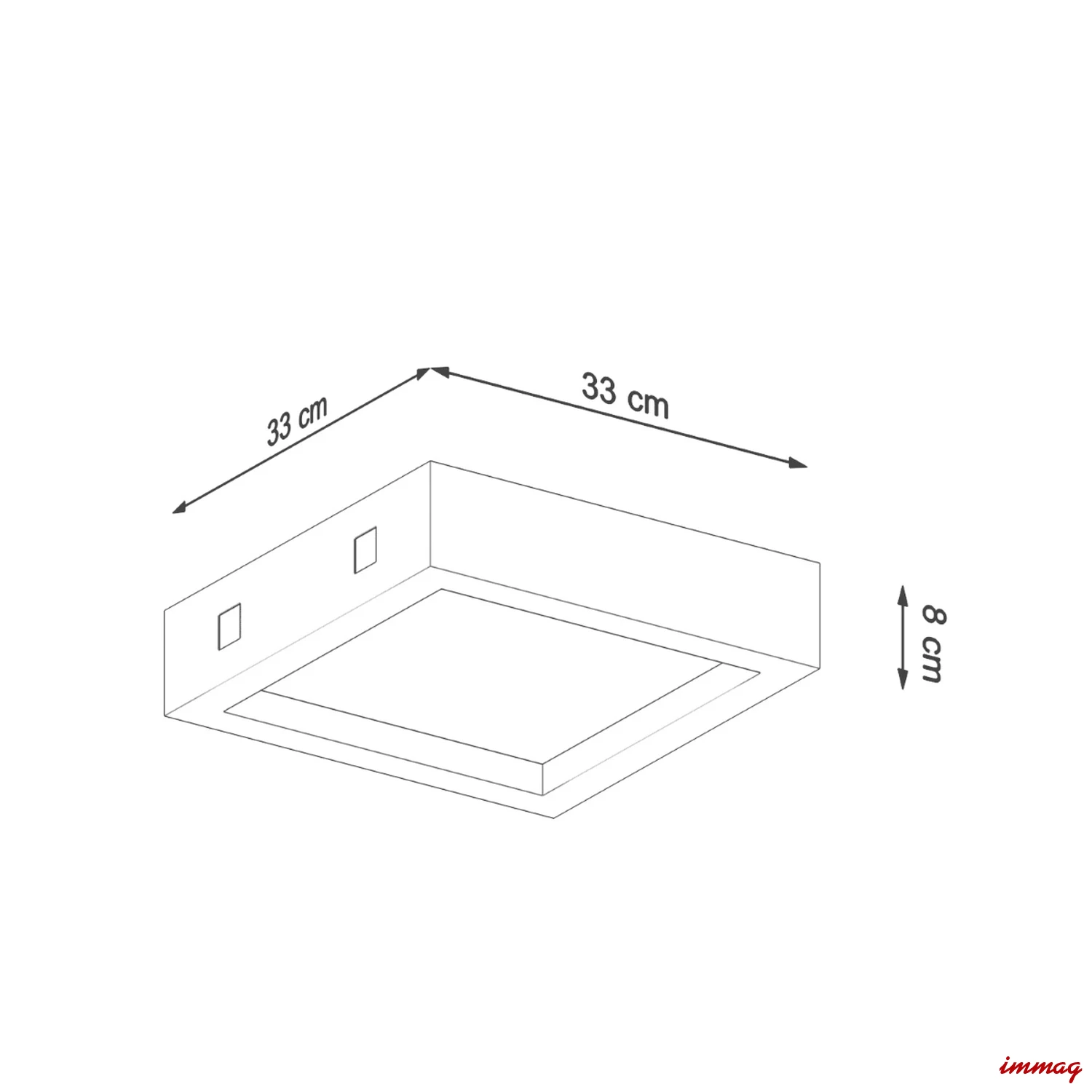 Lampa sufitowa RIZA beton plafon SL.0995 SOLLUX LIGHTING - wymiary
