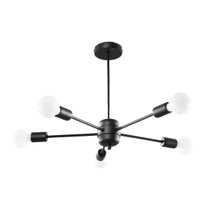 Lampa wisząca LANGO 5 czarna żyrandol SL.1022 SOLLUX LIGHTING