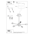 Lampa wisząca LANGO 5 czarna żyrandol SL.1022 SOLLUX LIGHTING